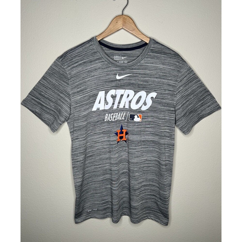 Nike Dri Fit Mens Large Heather Gray Houston Astros Authentic Practice Shirt